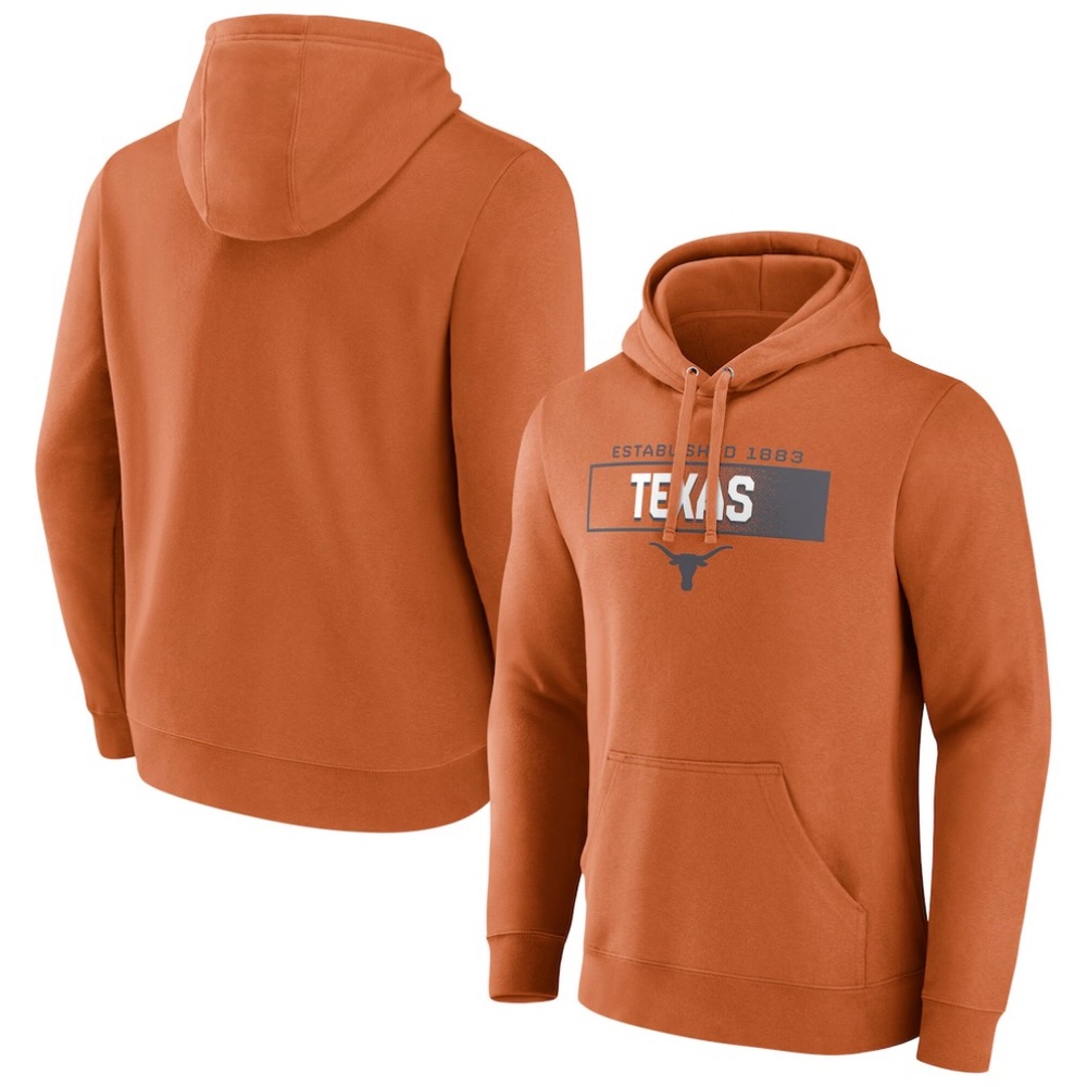 Texas Longhorns Fanatics Iconic Fleece Down The Field Pullover Hoodie  NWT